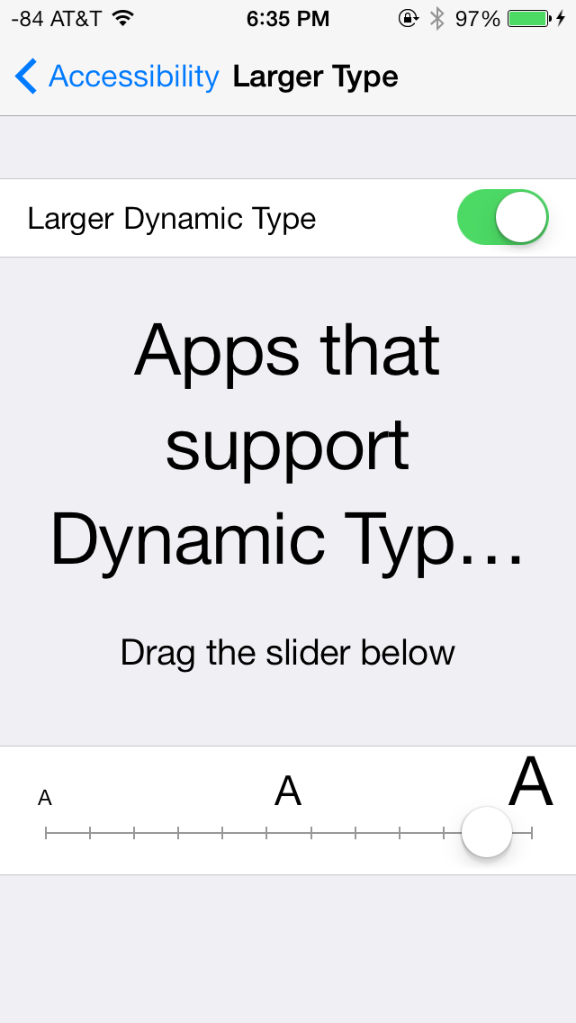 ios 7 text interface