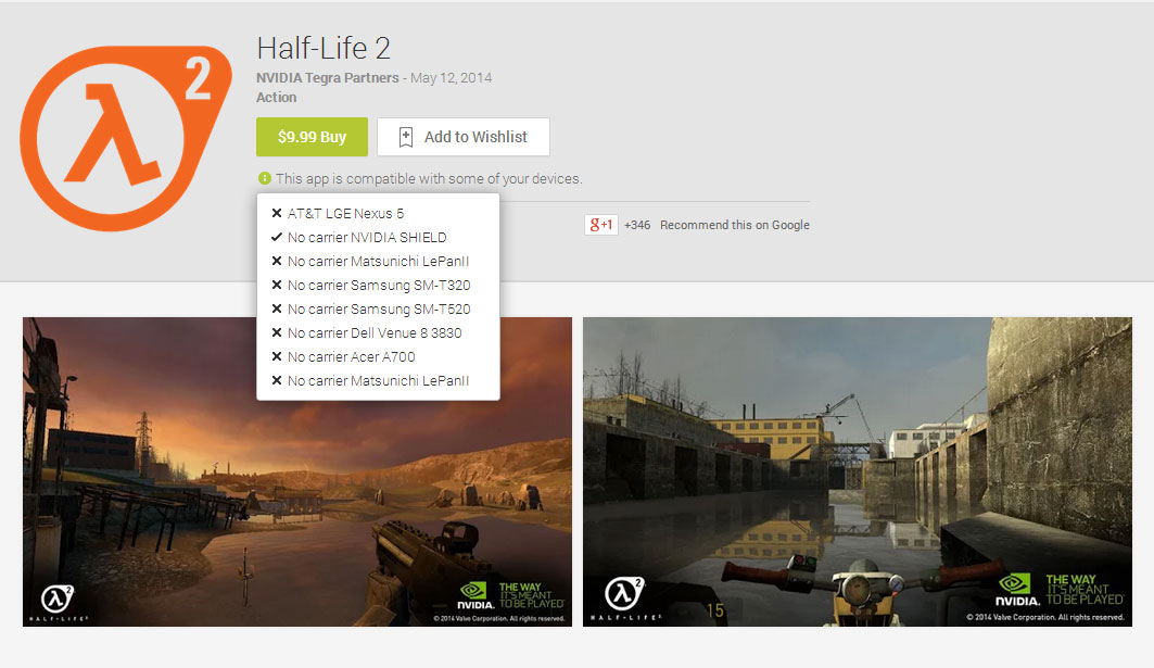 Half Life 2 can now be played on Android thanks to a developer called  Nillerusr. He made a port of the NVIDIA Tegra version of the game.  Screenshots taken from my Samsung