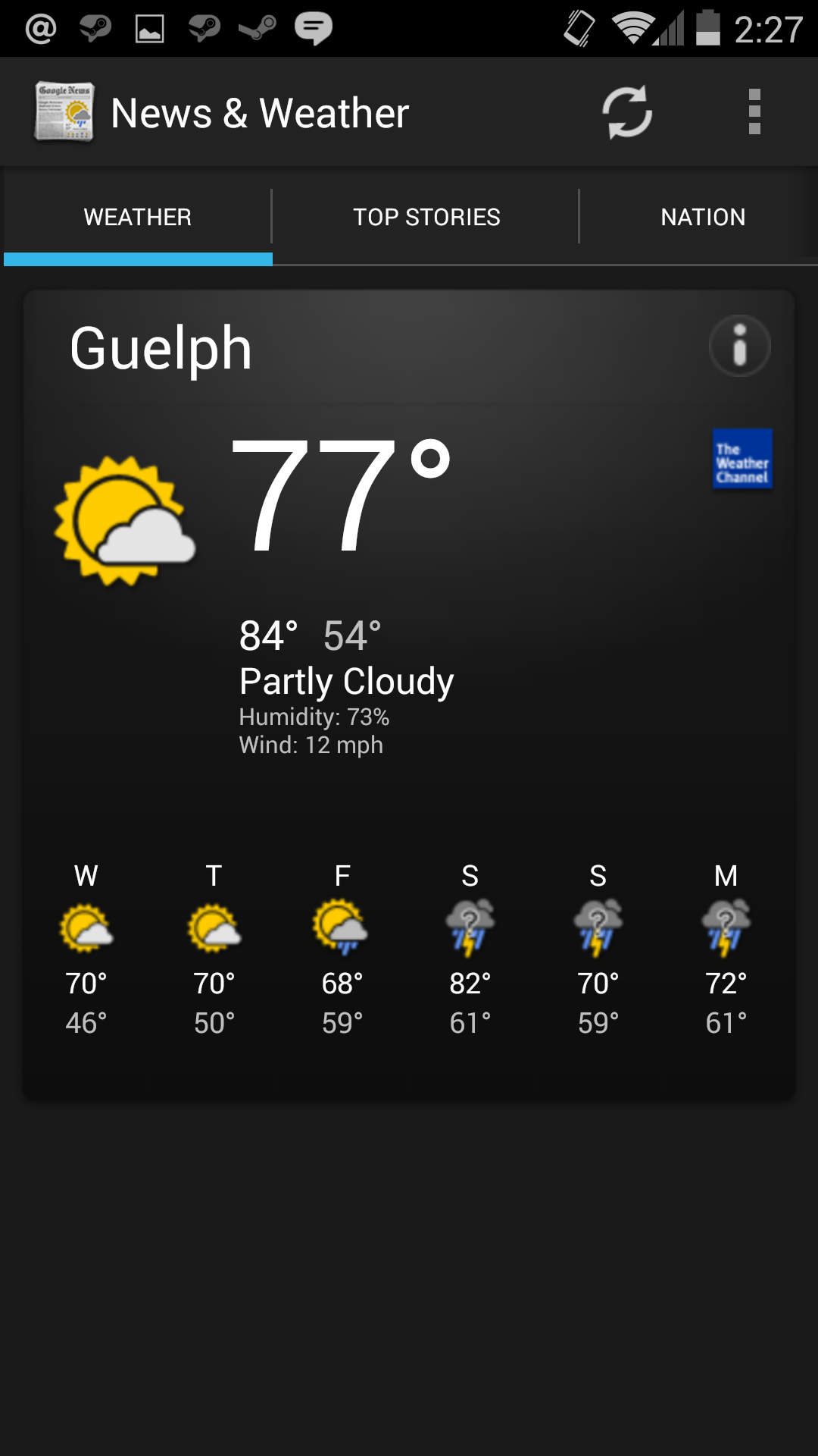 google weather app for android