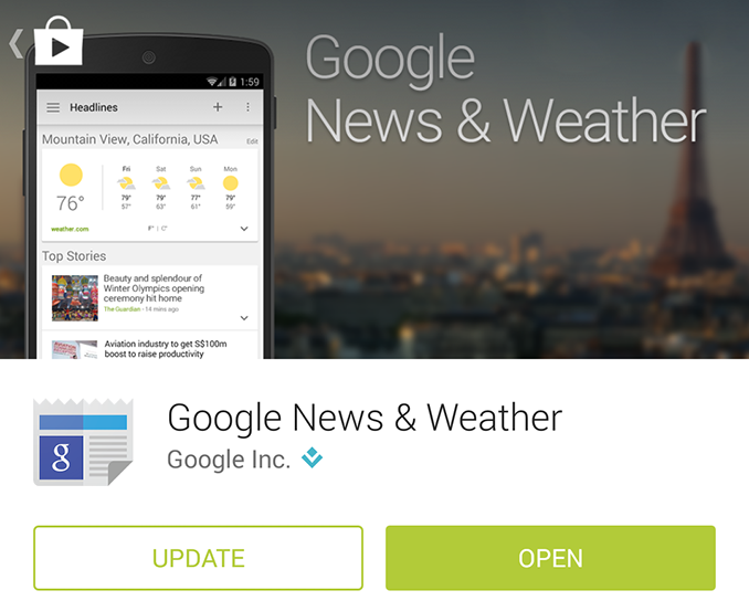 What happened to Android weather app?