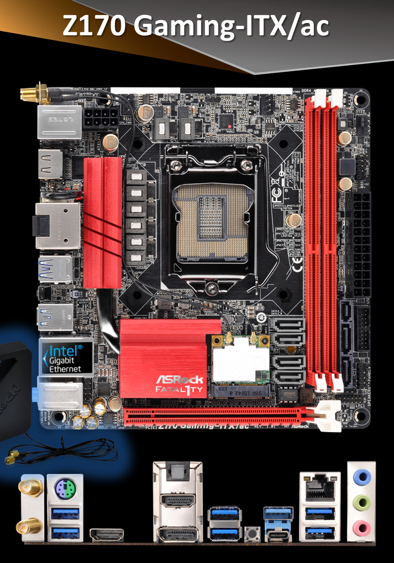 ASRock Mini ITX DDR4 Motherboards FATAL1TY Z170 GAMING-ITX/AC