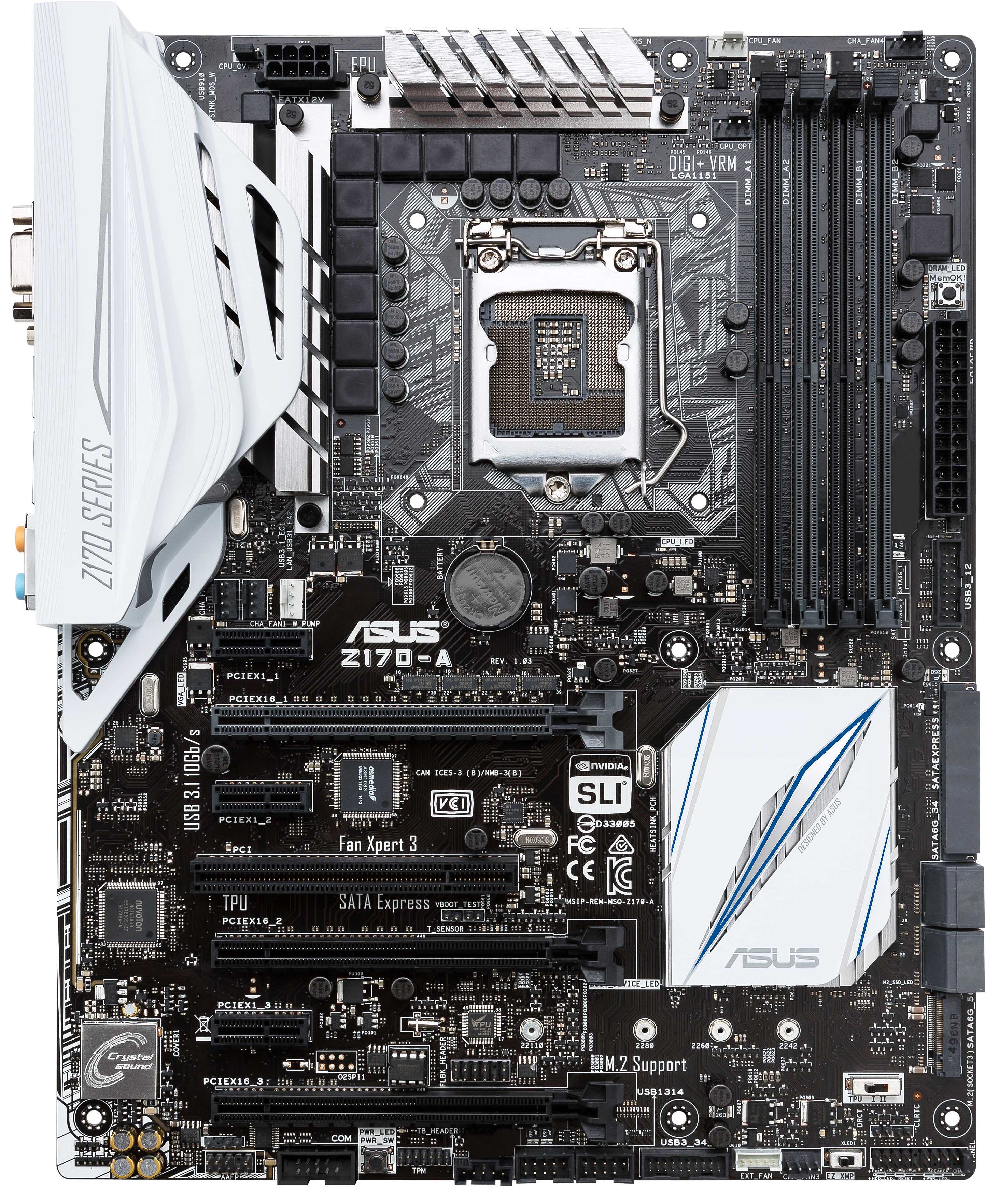 Asus Z170 A Intel Motherboard Z170 1151 Socket Atx Usb30 Ddr4 Hdmi