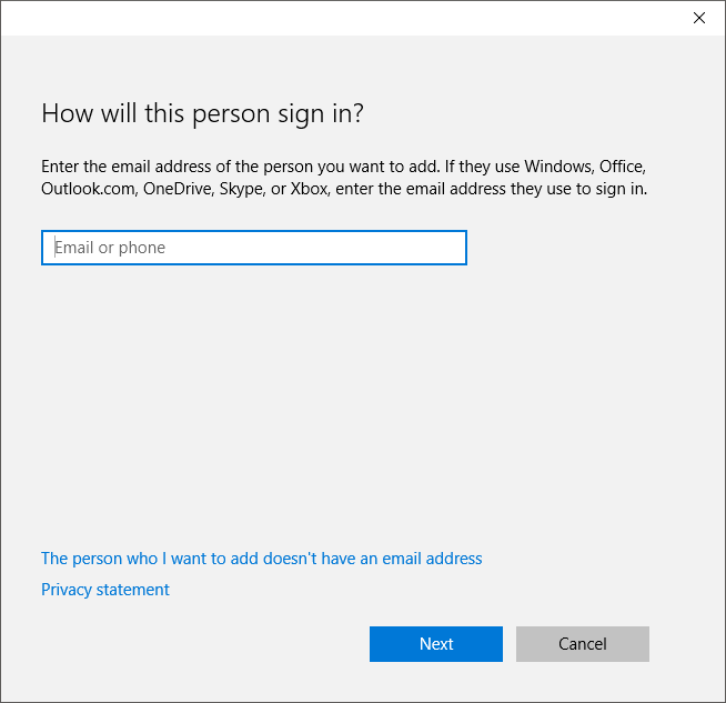 windows 10 how to add a user account