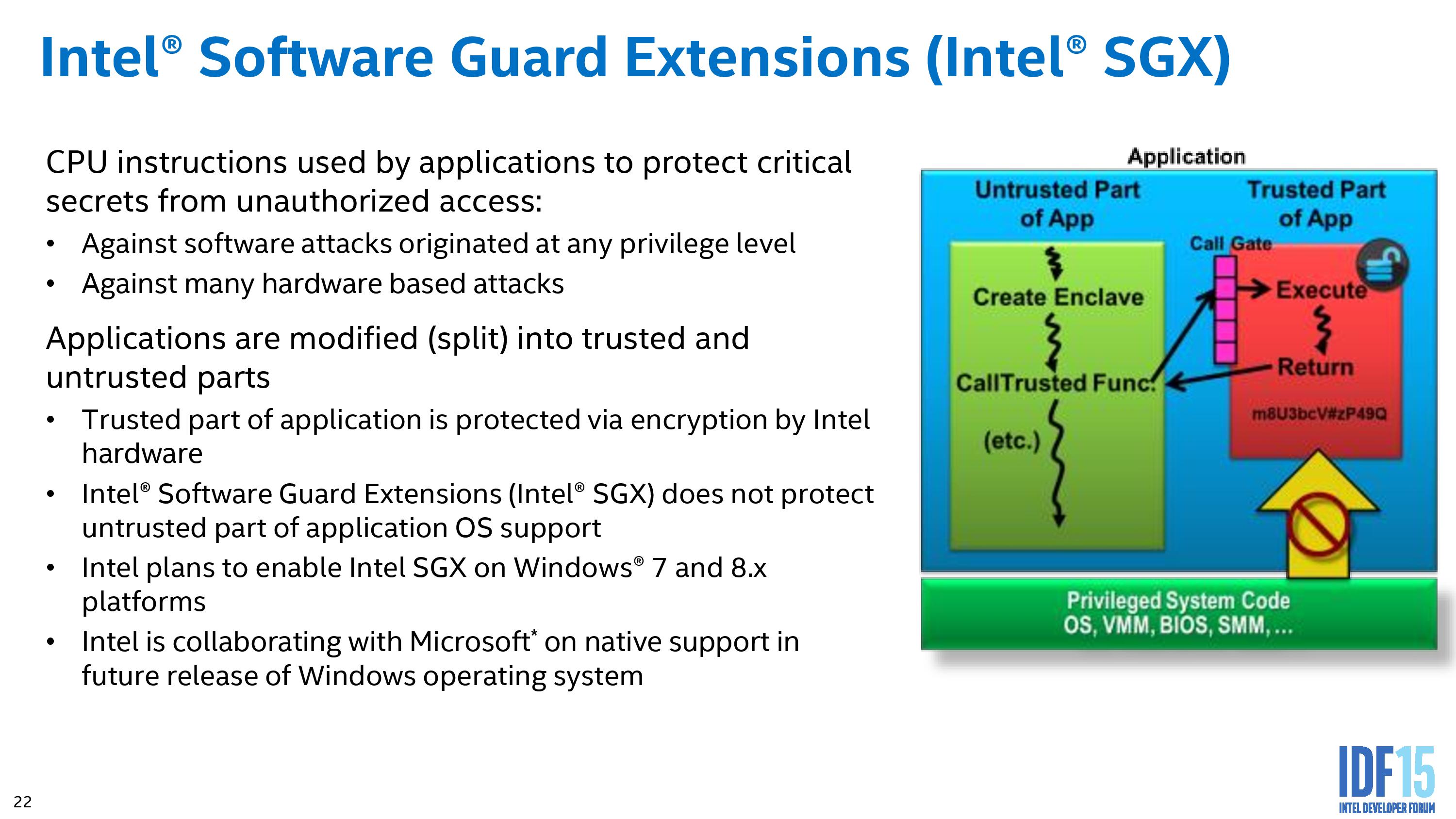 Intel software guard extension sgx