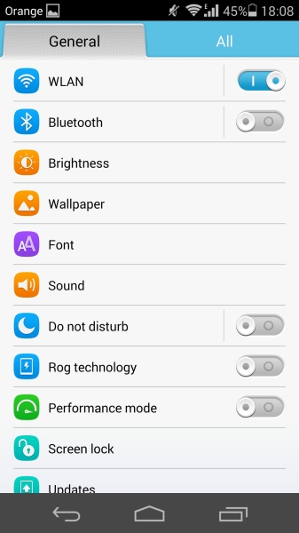 General settings