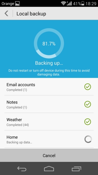 Backup function