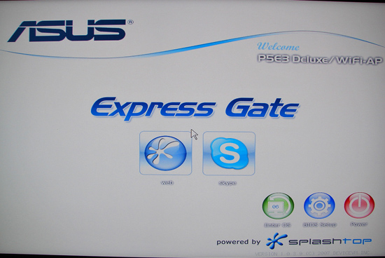 ASUS P5E3 Deluxe Express Gate Features - ASUS P5E3 Deluxe: X38 and DDR3  arrives... almost