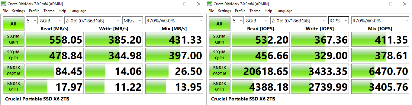 Crucial Portable SSD X6 and X8 2TB Review: QLC for Storage On-the-Go