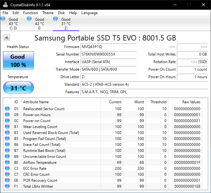 Samsung Portable SSD T5 EVO USB 3.2 8TB Quick Look Review - PC Perspective