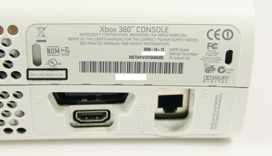 how to check xbox 360 serial number