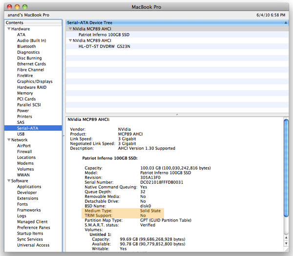 macbook system storage 100g