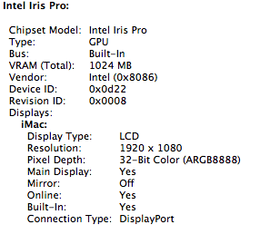 intel iris pro 1536 mb specs