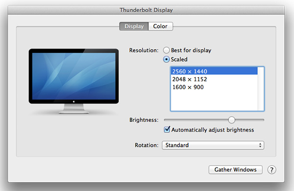 macbook pro display scaling