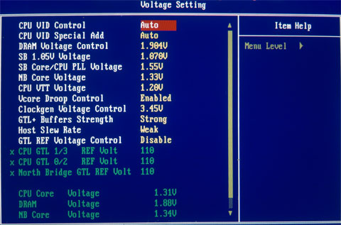 oc p35 BIOS-Einstellungen