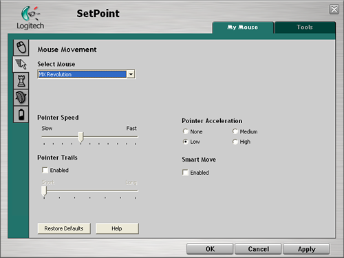 logitech mouse revolution setpoint mx 64 bit