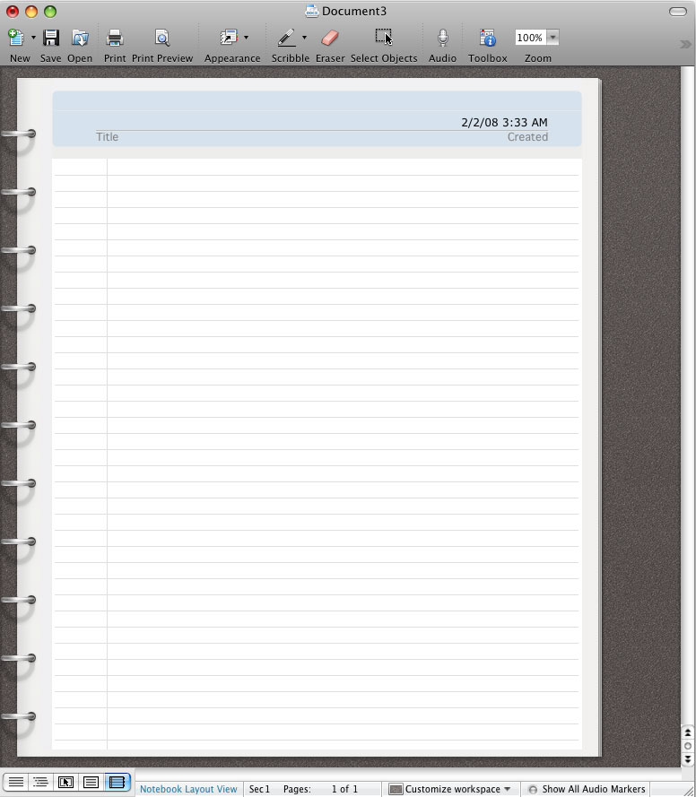 Download free Notebook Page Template Microsoft Word software
