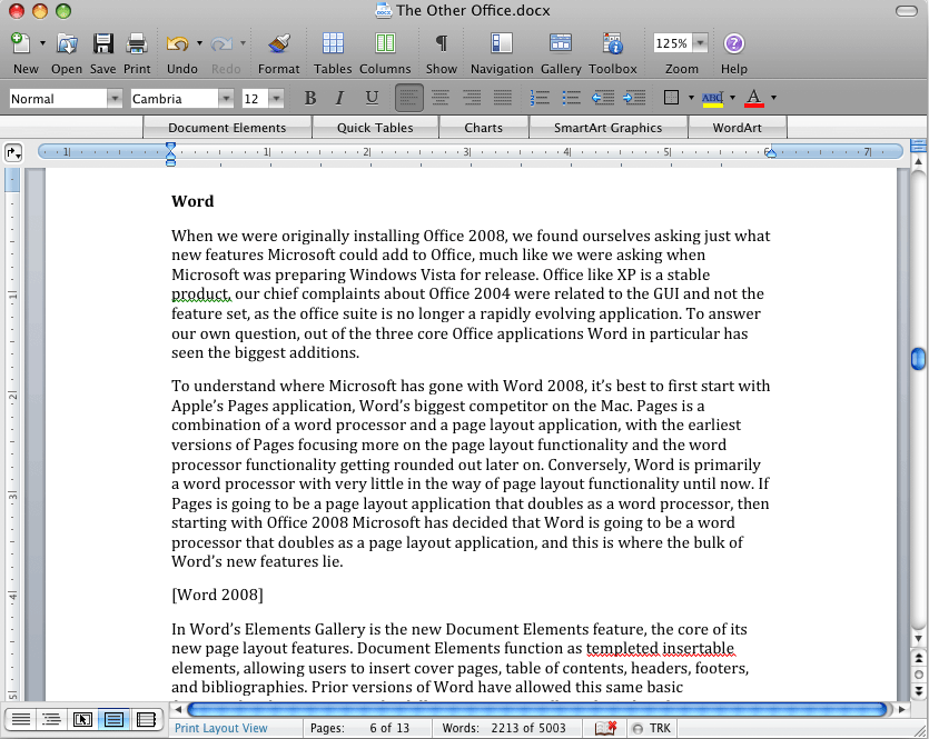 Word - The Other Office: Microsoft Office 2008 for Mac Review