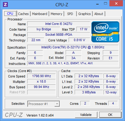 Intel Core i5-3427U Benchmarks – DC53427HYE NUC in Linux