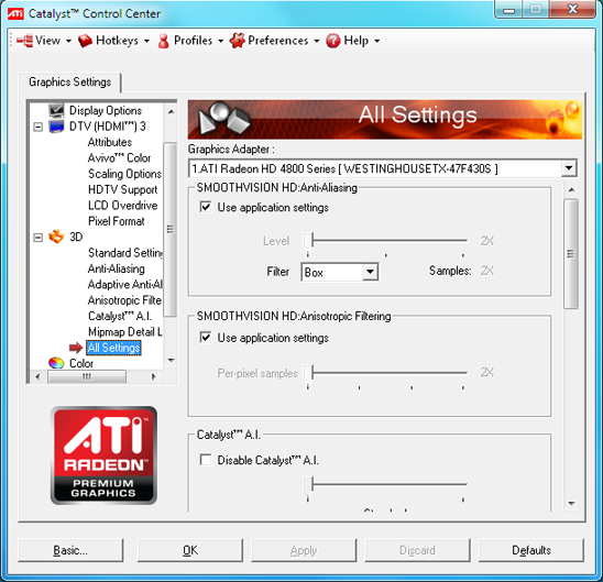 ati Catalyst have line interface error