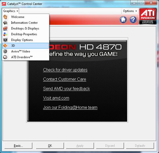 Ati radeon catalyst online control center