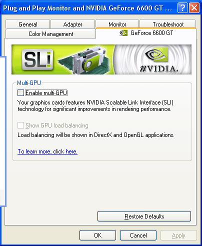 Nvidia best sale sli driver